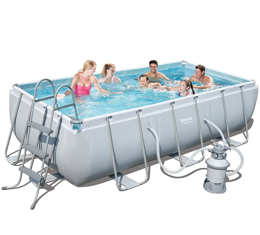 Bestway 56442 Alberca açık aile dikdörtgen çelik çerçeveli havuz Set yetişkin yerden yüzme havuzları