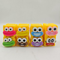 Jouet Squishy Promotionnel Visage Amusant en TPR Souple, Cube Anti-stress à Presser, Cadeau Promotionnel, Faveur de Fête