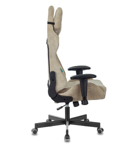Silla de Oficina Ergonómica de Acero con Tapicería de Alcántara y Gamuza, Brazos Ajustables en 2D, Silla de Juego Marrón con Reposacabezas en Forma de U - Product Image 6