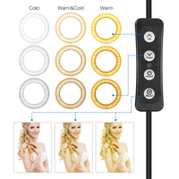 Zomei Zm100 6" 16cm Anneau lumineux en plastique à température de couleur réglable (Support trépied et support de téléphone portable, CRI élevé 95)