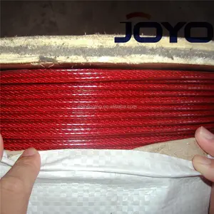 Cable de acero galvanizado 7X19 recubierto de PVC de color rojo de bajo precio...