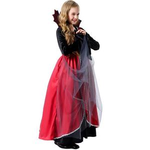 Conjunto de disfraz de Halloween para niñas, disfraz de terciopelo rojo y negro, juego de rol de Anime, edad de 8 a 13 años - Product Image 4
