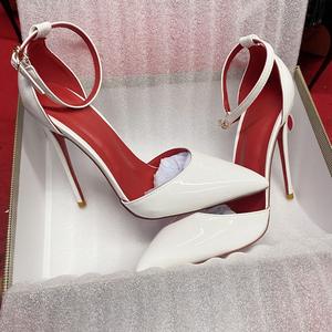 Zapatos de Tacón Alto Elegantes Blancos Brillantes con Punta en Pico, Tallas Grandes 33-46, Modelo 2026, Tacones de Aguja Modernos para Mujer - Product Image 1