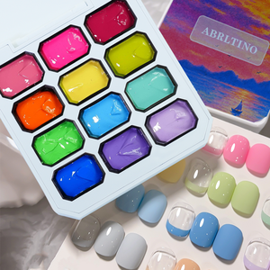 12 Gel UV per manicure in tinta unita, ricchi di pigmenti, non tossici, lisci e facili da applicare, unghie alla francese sfumate, salone di manicure fai da te - Product Image 6