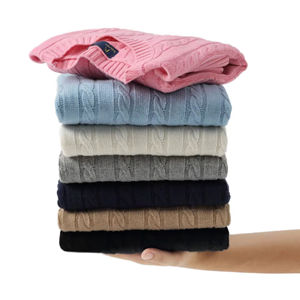 Pull à manches longues pour <span class=keywords><strong>homme</strong></span> en mélange de coton, <span class=keywords><strong>col</strong></span> roulé, tricoté avec points torsadés, logo brodé, pulls pour <span class=keywords><strong>homme</strong></span> - Product Image 1