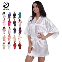 Peignoir de Bain de Spa Ceinturé avec Logo Personnalisé pour Mariage, Demoiselle d'Honneur, Robe Kimono en Satin pour Femme