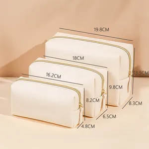 Bán Buôn Xách Tay Không Thấm Nước PU Da Trang Điểm Pouch Du Lịch Rửa Vệ Sinh Cá Nhân Lưu Trữ Túi Mỹ Phẩm Với Dây Kéo