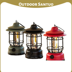 Retro <b>Oil</b> <b>Lamp</b> Outdoor Camping Light Rechargeable Stepless Dimming Rainproof Portable Tent <b>Lamp</b> LED - Product Image 5