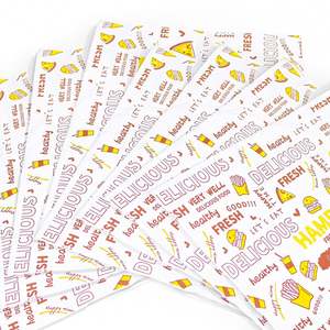 ZJPACK Food Grade Greaseproof PE <b>Paper</b> Printable Sandwich <b>Wrapping</b> for Cake Bread Hamburger - Product Image 3