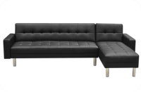 Canapé moderne noir recouvert de similicuir Meubles de salon de style simple