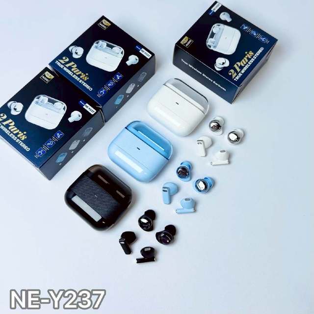 NE-Y237 New 2-in-1 True Wireless Earbuds, Blue-tooth Clip-on & In-ear 2 Styles, Stereo Sport Headphones Low Power Consumption