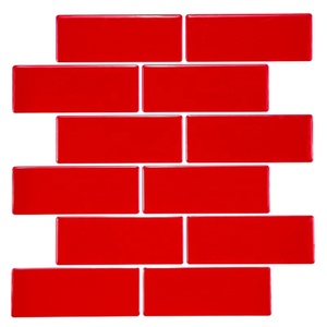Décoration moderne autocollant mural <span class=keywords><strong>rouge</strong></span> <span class=keywords><strong>de</strong></span> <span class=keywords><strong>salle</strong></span> <span class=keywords><strong>de</strong></span> <span class=keywords><strong>bain</strong></span> autocollant pelable et autocollant papier peint <span class=keywords><strong>de</strong></span> carrelage panneau mural 3d pour l'amélioration <span class=keywords><strong>de</strong></span> l'habitat - Product Image 3