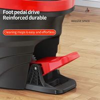 Serpillère magique rotative à 360° en acier inoxydable avec poignée torsadée amovible, essorage à pédale, nettoyage mains libres, 2 têtes de serpillère