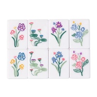 Set Mahjong Lukis Tangan Grosir Desain Vintage Mutiara Hijau Lengkap dengan Tas untuk Dewasa untuk Pesta