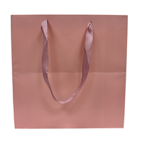Sac en papier laminé de luxe personnalisé, sac cadeau de Noël personnalisable, logo personnalisé, merci, sac de shopping rose, bougie aseptique