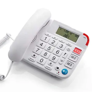 Older People's Analog Telephone With Big Buttons And Caller ID Cheap Corded Landline Phone