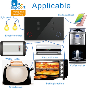 <span class=keywords><strong>Tuya</strong></span> สมาร์ทไวไฟ2ช่องมาตรฐานประเทศไทย, แผงกระจกนิรภัย ABS กรอบ16A สวิตช์อัจฉริยะที่รองรับอเล็กซา - Product Image 3