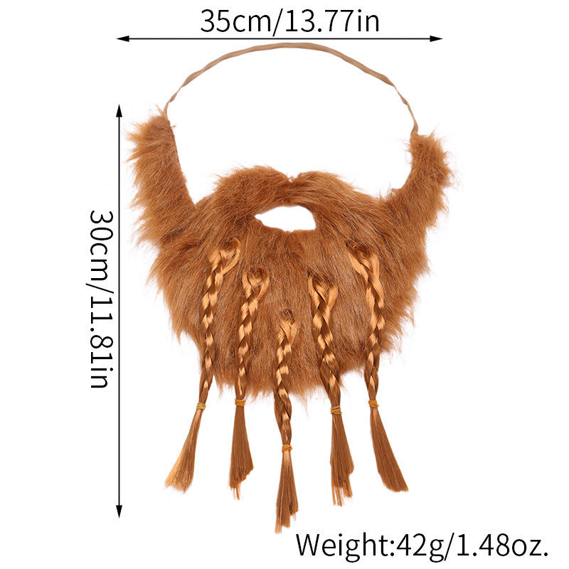Viking style brown five-strand beard