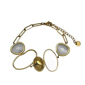 สร้อยข้อมือแฟชั่น สแตนเลสสตีล 316L ชุบทอง PVD ดีไซน์แบบโซ่ ทนทาน เป็นมิตรต่อสิ่งแวดล้อม - Product Image 1
