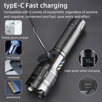 Lanterne Linterna à bande de phosphore à affichage numérique haute luminosité Lampe torche LED blanche rechargeable Lampe de poche tactique