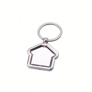 Llavero Giratorio de 360 Grados con Forma de Casa, Grabado a Doble Cara y Opción de Logotipo Personalizado para Regalos Publicitarios - Product Image 1