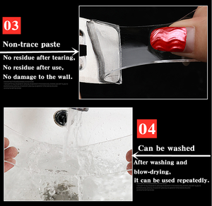 Autocollant adhésif Nano Clear BOPP <span class=keywords><strong>Nanotape</strong></span> double face de 1mm avec acrylique thermofusible et activé par l'eau pour utilisation d'avertissement - Product Image 6