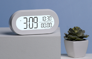 Cadeau de décoration Offre Spéciale horloge de table de bureau ovale moderne horloge de lit de corps d'alarme LCD numérique avec rétro-éclairage LED - Product Image 5
