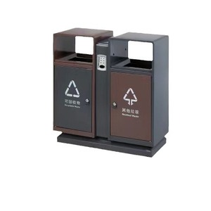 Contenedor de Basura para Exteriores con Clasificador de Residuos, 880x330x950mm, Acero Galvanizado, para Uso en Parques y Exteriores - Product Image 5