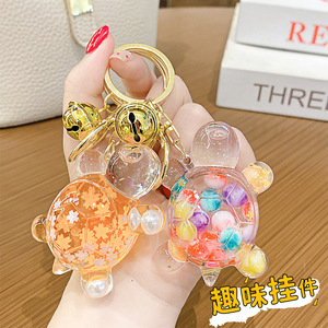 Popular Creative Oil-Filled Luminous Turtle Keychain Bag Pendant <b>Blind</b> Box Claw Machine Keychain Ornament Gift - Product Image 2