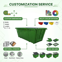 Conteneur de chantier anti-rouille pulvérisé 3-12m3 avec logo personnalisé couleur RAL pour déchets de construction industrielle