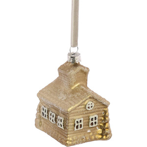 <b>Christmas</b> Golden Village House Glass Ball Home Decor Handmade <b>Christmas</b> <b>Tree</b> Party Hanging Glass Ornaments Ball - Product Image 1