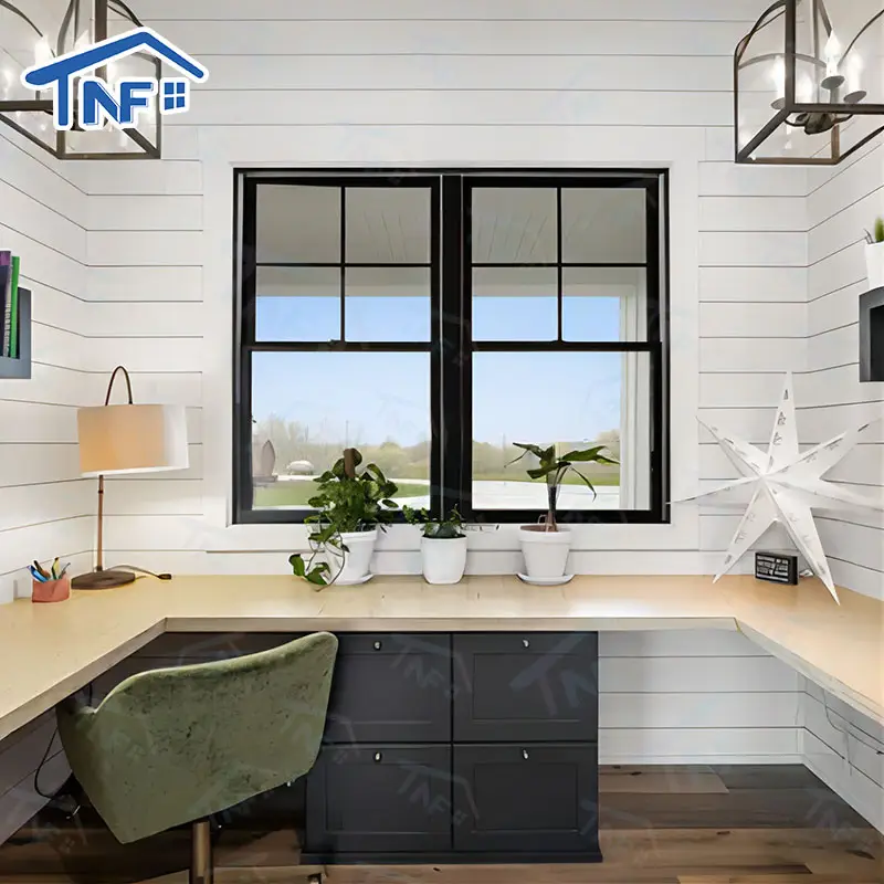 USA Standard NFRC Modern Glass Aluminium Single Double Hung Lift Up Window Florida Miami Dade Hurricane Impact Windows