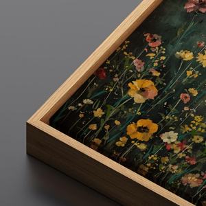 Peinture à l'huile encadrée Scène de fleurs en pleine floraison, Artisanale sur toile, pour la décoration de paysages, de spas et de salles de méditation - Product Image 3