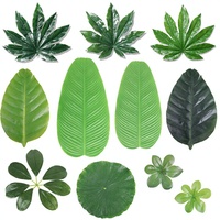 Feuilles artificielles octogonales plaquées or simulées 10-30cm, feuilles vertes artificielles, panier à fruits décoratif, feuilles octogonales décoratives