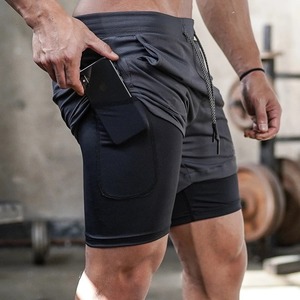 Nouveau pantalon de sport de plein air décontracté pour hommes taille haute respirant multi-poches Double couche Shorts séchage rapide cordon imprimé - Product Image 3