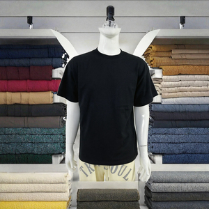 เสื้อยืดคอกลมแขนสั้นสีดำสำหรับผู้ชาย ทรงปกติ เหมาะสำหรับการสกรีนโลโก้ - Product Image 3