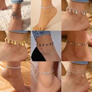 Chaîne de cheville cubaine pour femmes et jeunes filles, bijoux de pied style pieds nus, bracelets de cheville de plage, cadeaux - Product Image 2