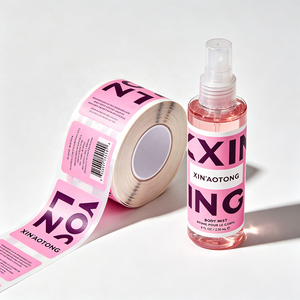 Etiquetas Adhesivas de Vinilo Transparente con Impresión Personalizada al por Mayor, Rollo de Etiquetas con Estampado en Caliente para Botellas de Brillo Labial, Suero y Cosméticos - Product Image 1