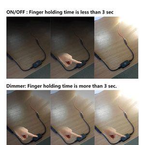 Mini LED cảm ứng Dimmer ChuyểN 12V 24V DC nữ nam cắm 4A màu đen trắng cho màu duy nhất LED Strip Neon COB chiếu sáng 1 kênh - Product Image 6
