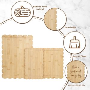 เขียงไม้ไผ่เต็งชิง ขอบหยัก สำหรับหั่นผัก ผลไม้ สเต็ก และอาหารอื่นๆ - Product Image 2