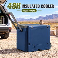 Glacière à roulettes 32L en PE de qualité alimentaire, isotherme, avec poignée de transport, pour vin et boissons, camping, voyage, fabricant OEM