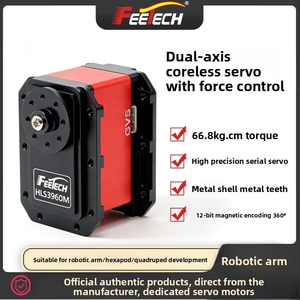 Servomoteur Feite tout métal à engrenages en acier 60KG pour bras robotique à coupelle creuse avec pince à force constante Bus série Chine - Product Image 5