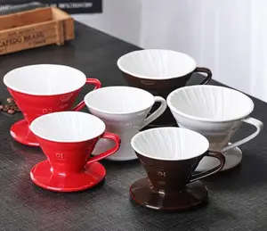 Cafeteira com filtro de cerâmica multicolorido, copo de gotejamento, filtro de café, fechamento de cerâmica