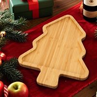 Kersttafelblad van bamboe, vintage, voor charcuterie, feestjes en feestdagen