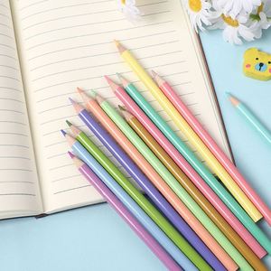 <b>Office</b> 12 Colors Customized Round Wooden Color Pencil Set Macaron Colored Pencils for Art <b>Drawing</b> - Product Image 3