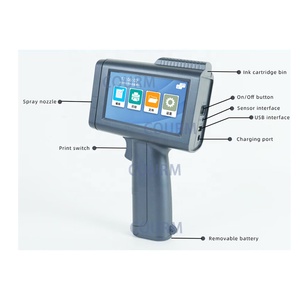 M6 cầm tay Carton Nhỏ Kraft Giấy túi nhựa bọt Hội Đồng Quản trị ngày sản xuất hai chiều mã số lô logo máy in phun - Product Image 5