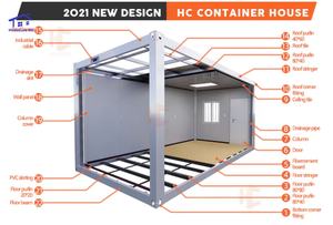 Maison conteneur préfabriquée modulaire portable de 40 pieds et 20 pieds, bureau, dortoir, école, hébergement, chantier de construction - Product Image 4