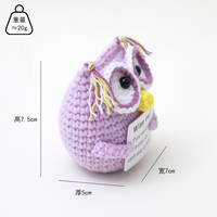 Peluche Hibou Mignonne Faite à la Main en Crochet, Artisanat Textile, Favorise l'Encouragement Émotionnel Positif, Carte Inspirante Incluse, Cadeau