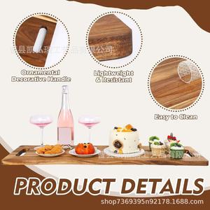 Simple wooden cutting board, party and gathering <b>large</b> capacity snack <b>tray</b>, fruit platter, bread and ham cutting board - Product Image 2
