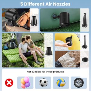 Pompes électriques haute performance ABS, adaptateur de valve alimenté par batterie 6000 mAh, pour matelas pneumatiques, <span class=keywords><strong>flotteurs</strong></span> de <span class=keywords><strong>piscine</strong></span>, et rangement sous vide - Product Image 4